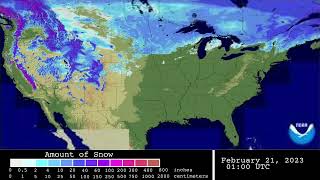 Snow of the United States Winter Season 2022  2023 Every Hour [upl. by Anak]