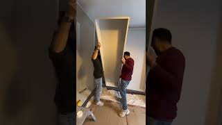 How to manage chimney breast in bedroom bespoke fitted installation led wardrobe [upl. by Harias]