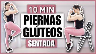 RUTINA DE PIERNAS Y GLÚTEOS SENTADA EN UNA SILLA  RUTINA SIN SENTADILLAS  NatyGlossGym [upl. by Atalante762]