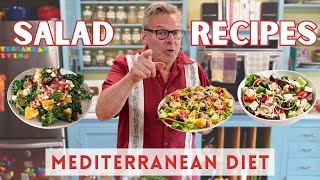 3 Mediterranean Salad Recipes  Mediterranean Diet for Beginners [upl. by Elocen]