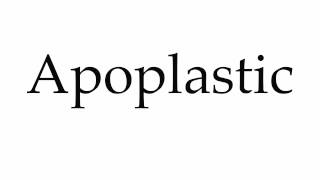 How to Pronounce Apoplastic [upl. by Aleen]