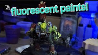 Warhammer 40k Grey Knights Psycher Dreadnautght with Florescent Paint for fun effects [upl. by Nojram]