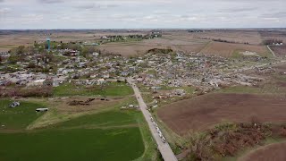 Minden Iowa neighbors clean up each others properties following tornado [upl. by Aitram208]