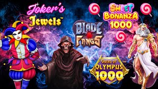 We Played a Variety of Games Jokers Jewels Blade amp Fangs Sweet Bonanza 1000 Gates of Olympus [upl. by Bond743]