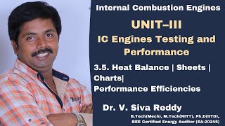 35 Heat Balance Sheets Charts Performance Efficiencies IC EngineNew Delhi Dr Siva Reddy V [upl. by Etta]