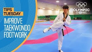 How to improve footwork in Taekwondo  Olympians Tips [upl. by Wilkinson]