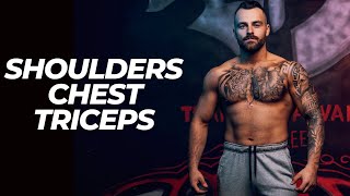 SUPERSET SHOULDERS CHEST amp TRICEPS Workout  Dumbbells [upl. by Hodgson]