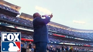 Keith Williams Jr sings outstanding National Anthem  Cubs at Dodgers  NLCS Game 3 [upl. by Lamaaj68]