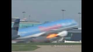 Bird Strike Boeing 757 Manchester Airport with live ATC com [upl. by Dolphin]