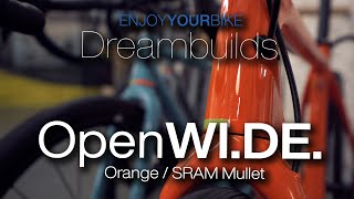 OPEN WIDE Dreambuild Gravelbike Orange SRAM Force AXS Mullet DT Swiss GR1600 [upl. by Zaccaria]