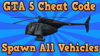 quotGrand Theft Auto 5 Cheat Codesquot All Vehicle Cheat Codes In The Game Helicopters Cars Planes [upl. by Anivlem634]