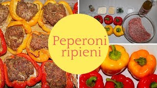 PEPERONI RIPIENI DI CARNE AL FORNO  ricetta facilissima [upl. by Lysander]