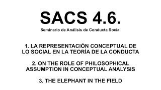 SACS 4 6 La representación conceptual de lo social en la teoría de la conducta On the role of philo [upl. by Viquelia]