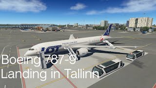 LOT  Magknight Boeing 7879 Landing in Tallinn XPlane 11 [upl. by Harlen]