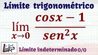 Límites trigonométricos  Límite de cosx1sen²x  La Prof Lina M3 [upl. by Ima628]