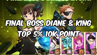 FINAL BOSS DIANE AND KING TOP 5 NO BALDR 10K POINT  7DS GRAND CROSS [upl. by Medlin]