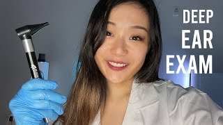 ASMR VR180  👂 Extremely Deep Ear Exam👂 with otoscope latex gloves ear cupping amp instructions [upl. by Owiat775]