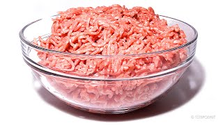 Minced Meat in Glass Bowl Timelapse [upl. by Oigimer]