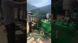 small diesel engine concrete hollow block making machine with wheels for H blocks laying blocks [upl. by Kliman460]