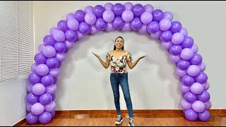 Como hacer un Arco de Globos sin Estructura  🎉 How to make balloon arch without stand 🎉 [upl. by Johathan]