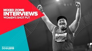 Womens Shot Put Interviews  World Athletics Championships Doha 2019 [upl. by Hedvige306]