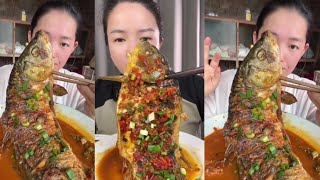 Chinese Mukbang Food Eating Show  God eats fish Spicy Braised Fish 379 [upl. by Eirojram]