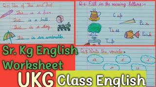 UKG English worksheet  English worksheet for KG class  Senior KG English practice paper english [upl. by Neetsuj]