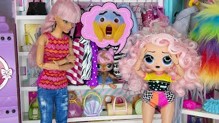 TODDLER HIDING FROM MOM  OMG Family Evening Life With My Lil Sister  Fun Stories With Barbie Toys [upl. by Arahas]