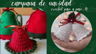 CAMPANAS NAVIDEÑAS TEJIDAS A CROCHET PARA DECORAR💟 [upl. by Nerrol]