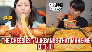 the CHEESIEST mukbangs that make me feel ill [upl. by Lerrud]