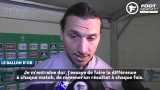 Ibrahimovic le joueur du PSG évoque le Ballon dOr [upl. by Alrahs]