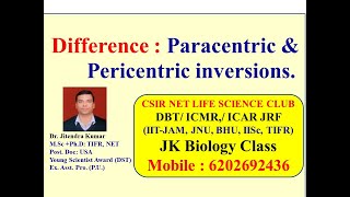 Paracentric amp Pericentric inversions  CSIR NET LIFESCIENCE  Recombination amp Gamete formation [upl. by Ainitsirc]