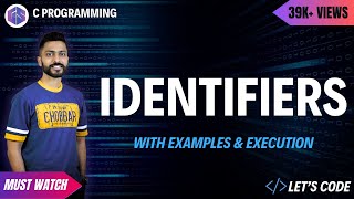 Identifiers in C programming👩‍💻🧑‍💻 with example amp execution [upl. by Yelyab]