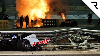 How Grosjean survived fireball Bahrain F1 crash that split his car in two [upl. by Lupee532]