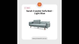 Sarah 3 seater Sofa Bed  Light Blue [upl. by Ayanal747]