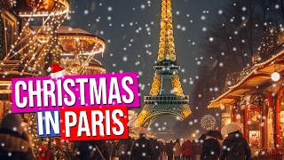 Christmas in PARIS France Christmas Market Snow and Cruise on the Seine at Night [upl. by Snell]