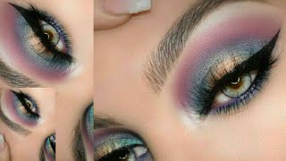 Step By Step Golden Eyes Shadow Grey Eyes Makeup Tutorial Beautiful Eyes Makeup Tutorial [upl. by Rese]