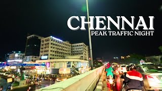 Chennai Peak Traffic Night  Mount Road 4K [upl. by Gemini]