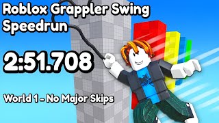 Roblox Grappler Swing Speedrun  251708  World 1 NMS [upl. by Haidabo]