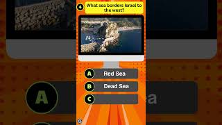 🌊 What Sea Borders Israel to the West 🤔 worldquiz [upl. by Idnem221]