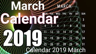 Calendar 2019 March [upl. by Ahsilrae]