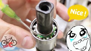 How to Fix a Creaking Bike Lubrication of the bicycle bottom bracket [upl. by Gnurt569]