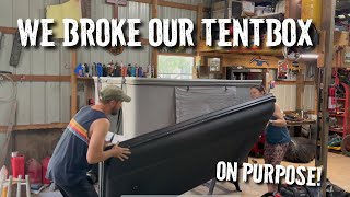 Repairing our hard shell Roof Top Tent overlanding tentbox headliner offroad [upl. by Kannry]