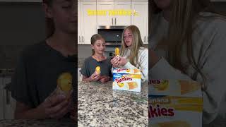 Trying banana Twinkies🍌 bananas twinkies tastetest￼ [upl. by Awram554]