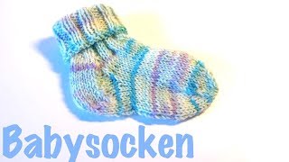 Babysocken stricken  Von Bund über Ferse zur Sockenspitze [upl. by Fanni]