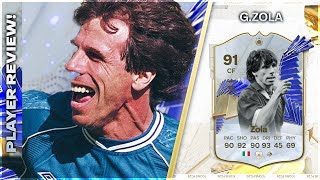 HES TOO GOOD TOTY ICON 91 RATED GIANFRANCO ZOLA PLAYER REVIEW  EA FC24 ULTIMATE TEAM [upl. by Nareik]