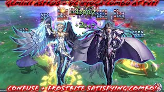 Saint Seiya Awakening KOTZ  Gemini Aspros amp DC Hyoga PvP Confuse  Forstbite Satisfying Combo [upl. by Jenilee753]