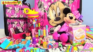 Minnie Mouse Goes Back to School Backpack Surprises [upl. by Fleming]