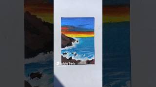 Paint beachscape with me🥰Please Like Share subscribe 🥺painting shorts youtube art [upl. by Neerod]