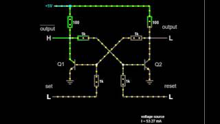 Simulación de circuito Astable monoestable FF con transistores BJT [upl. by Cleodal]